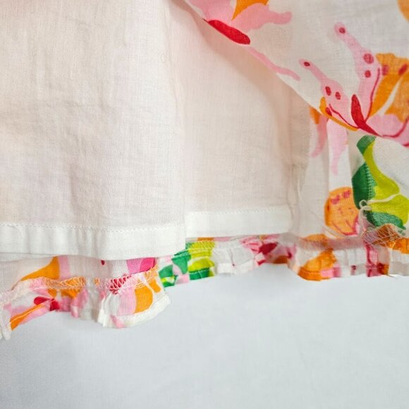 LILLY PULITZER Nikita Skirt BUTTERFLY DERBY PRINT WHITE PINK ORANGE GREEN size 6 - Picture 4 of 7